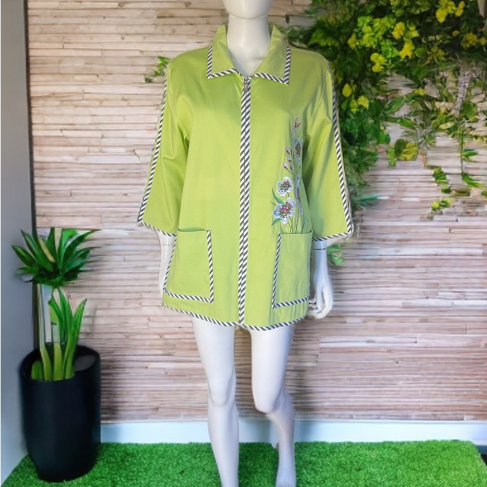 Bob Mackie Vintage Green Floral Jacket